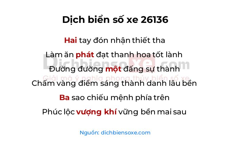 Dịch thơ biển số 26136