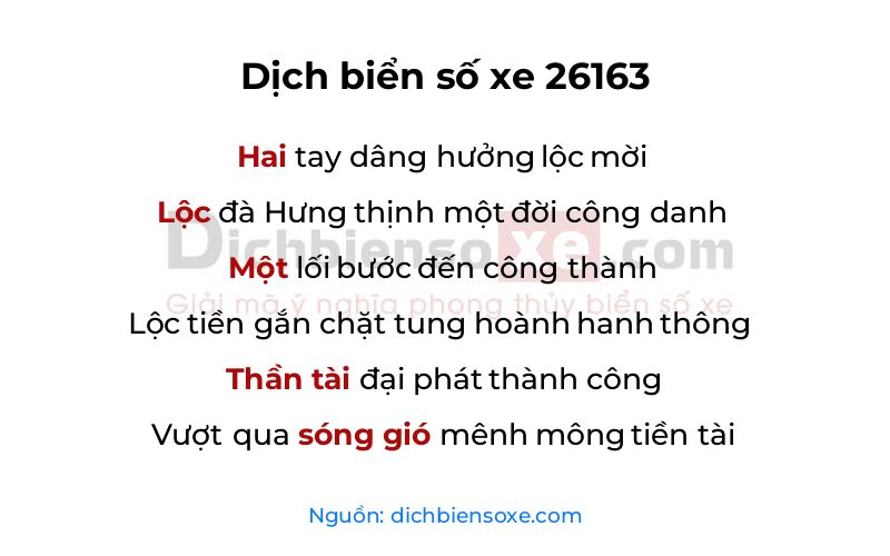 Dịch thơ biển số 26163