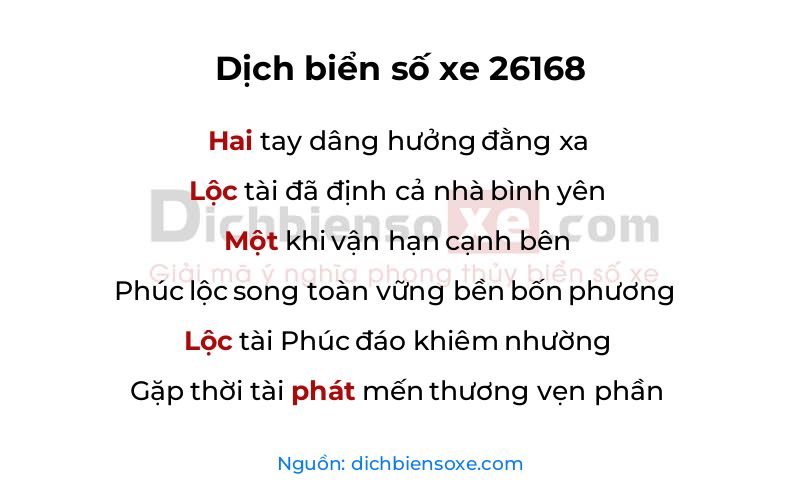 Dịch thơ biển số 26168