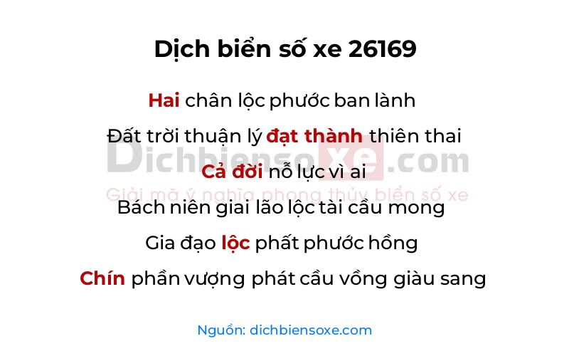 Dịch thơ biển số 26169