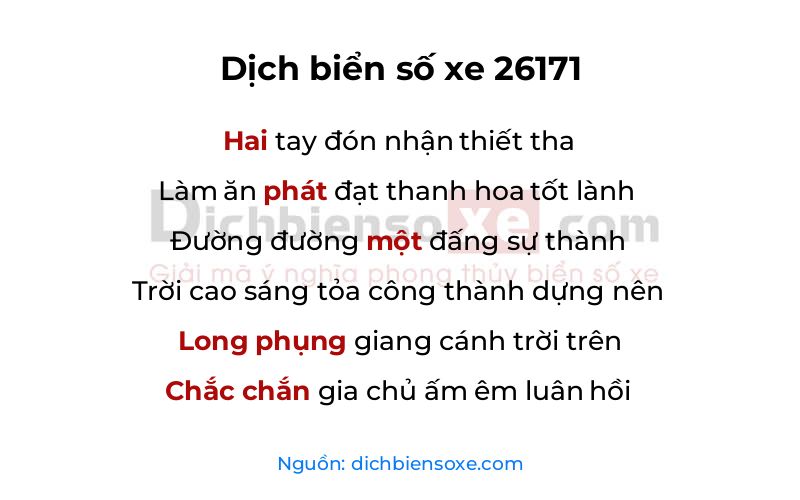 Dịch thơ biển số 26171