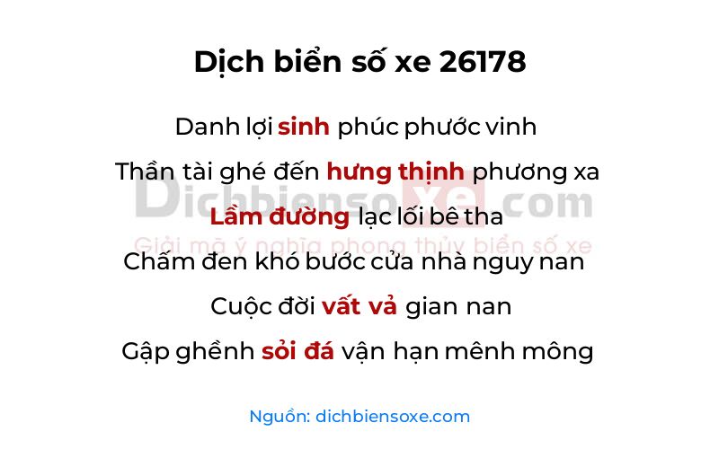 Dịch thơ biển số 26178