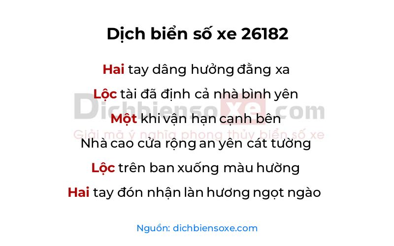 Dịch thơ biển số 26182