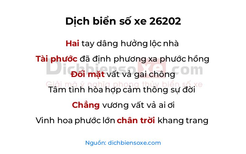 Dịch thơ biển số 26202