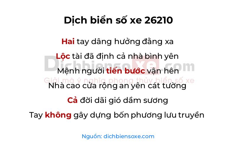 Dịch thơ biển số 26210