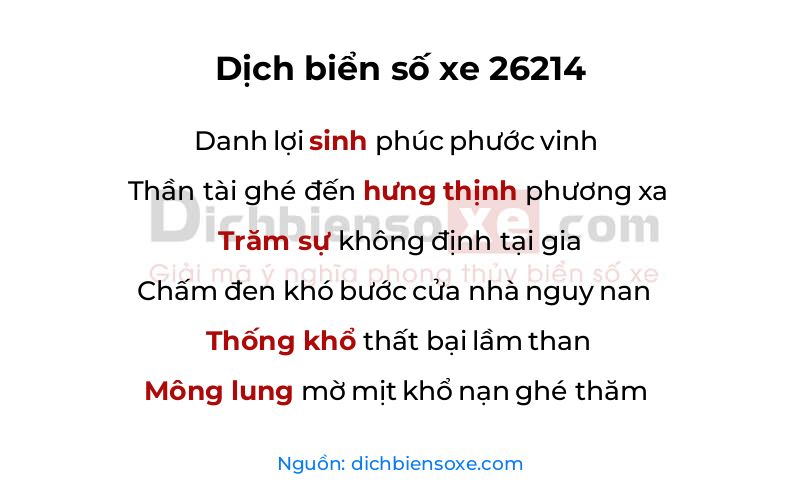 Dịch thơ biển số 26214