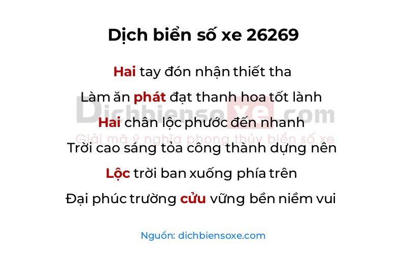 Dịch thơ biển số 26269