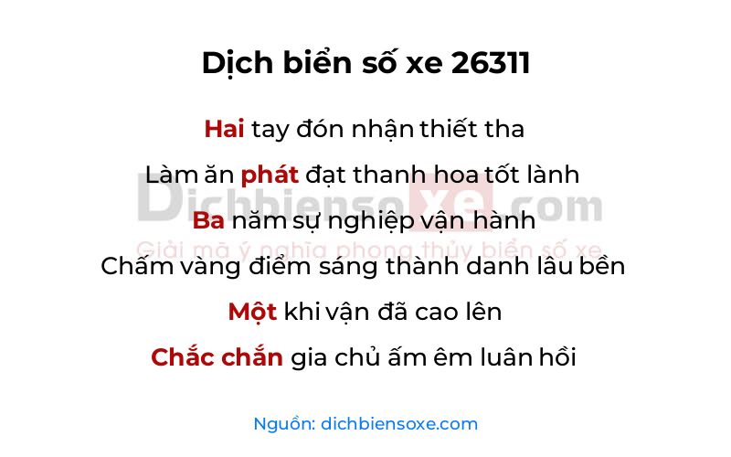 Dịch thơ biển số 26311