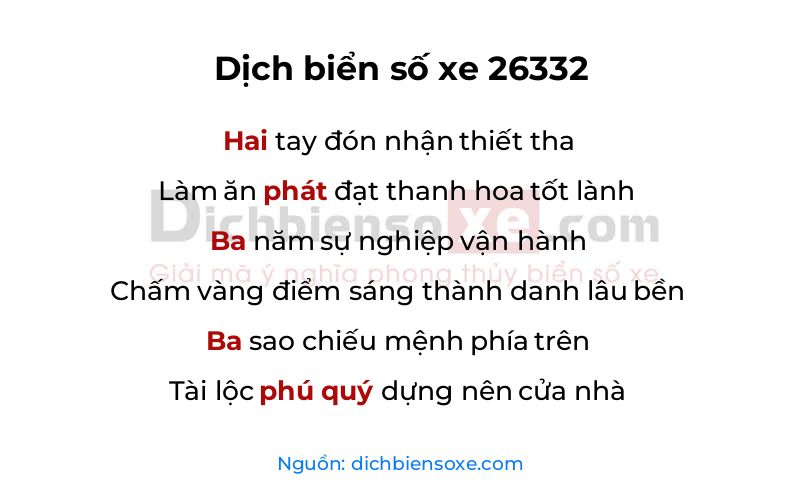 Dịch thơ biển số 26332