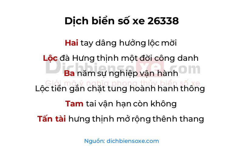 Dịch thơ biển số 26338