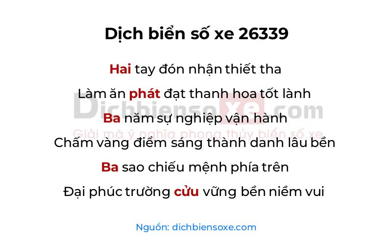 Dịch thơ biển số 26339