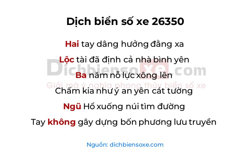 Dịch thơ biển số 26350
