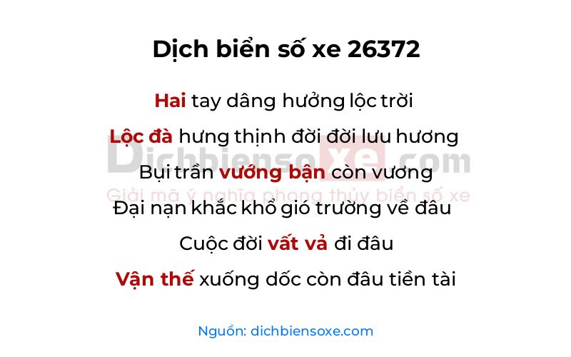 Dịch thơ biển số 26372