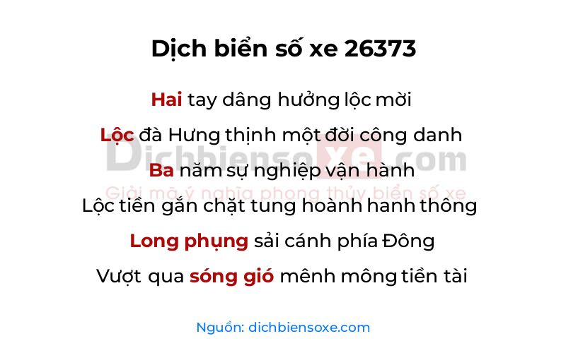 Dịch thơ biển số 26373