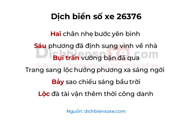 Dịch thơ biển số 26376