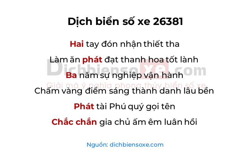 Dịch thơ biển số 26381