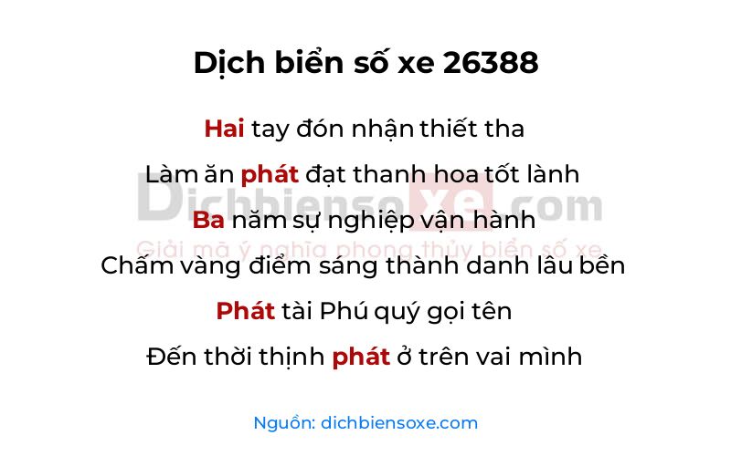 Dịch thơ biển số 26388