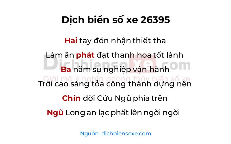Dịch thơ biển số 26395