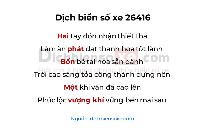 Dịch thơ biển số 26416