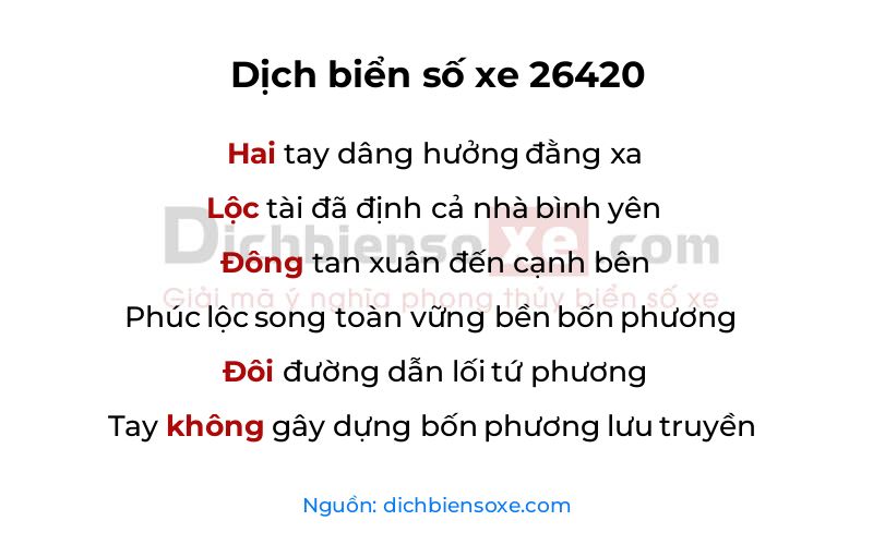Dịch thơ biển số 26420