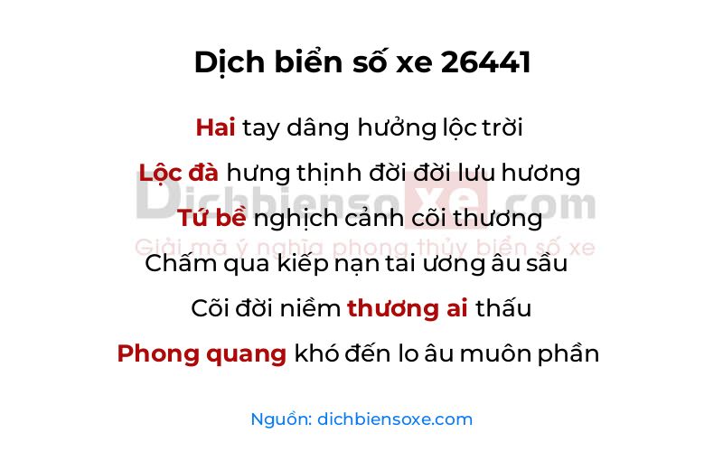 Dịch thơ biển số 26441