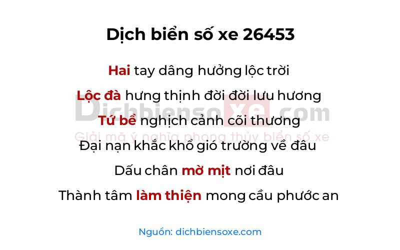 Dịch thơ biển số 26453