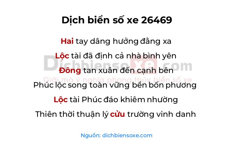 Dịch thơ biển số 26469