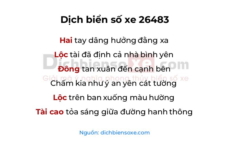 Dịch thơ biển số 26483