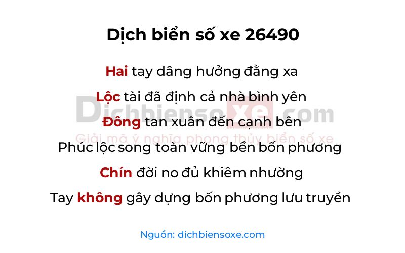 Dịch thơ biển số 26490