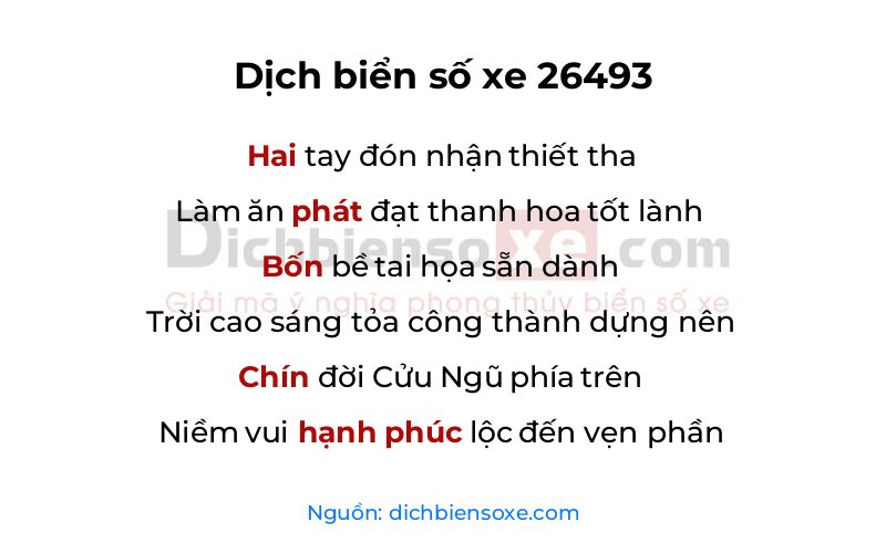 Dịch thơ biển số 26493