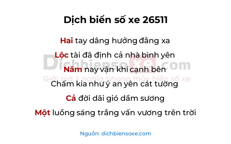 Dịch thơ biển số 26511