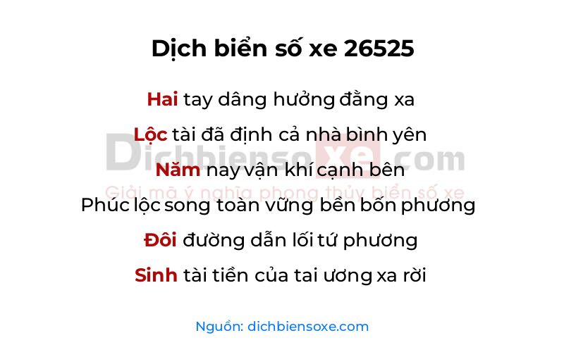 Dịch thơ biển số 26525