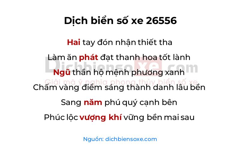 Dịch thơ biển số 26556