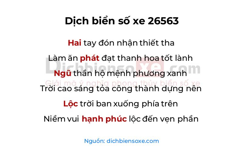 Dịch thơ biển số 26563