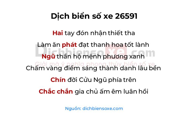 Dịch thơ biển số 26591