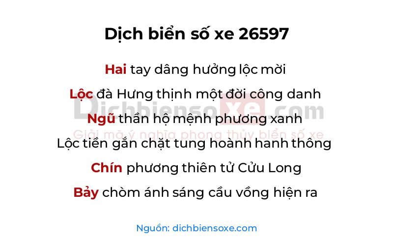 Dịch thơ biển số 26597