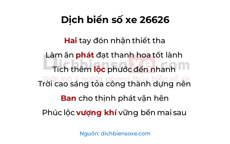 Dịch thơ biển số 26626