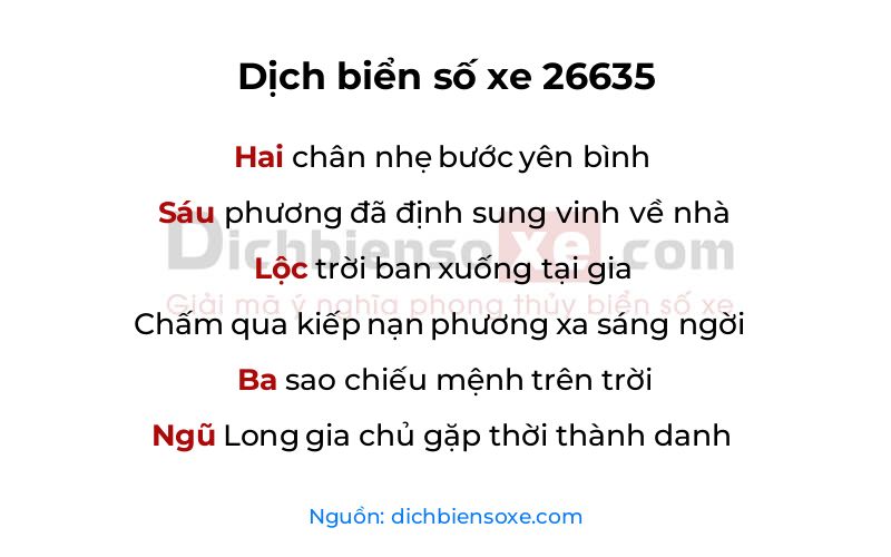 Dịch thơ biển số 26635