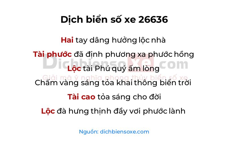 Dịch thơ biển số 26636