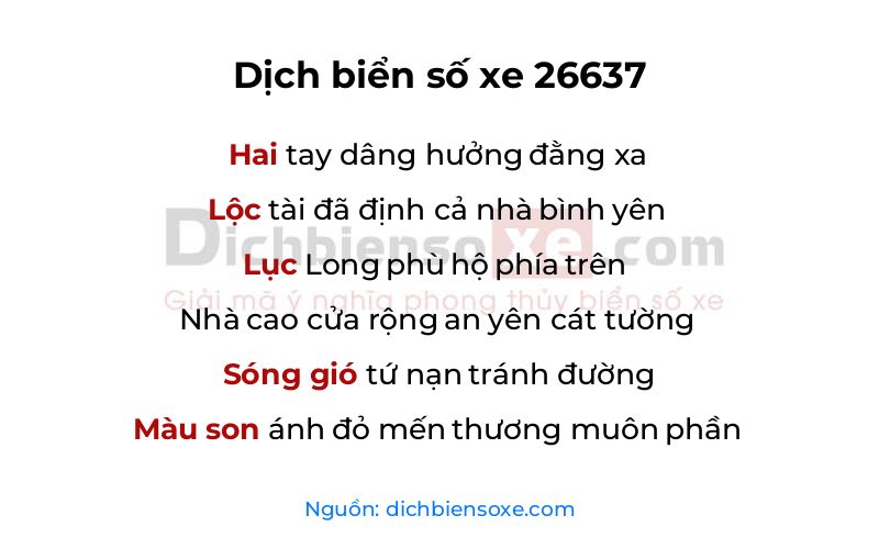 Dịch thơ biển số 26637