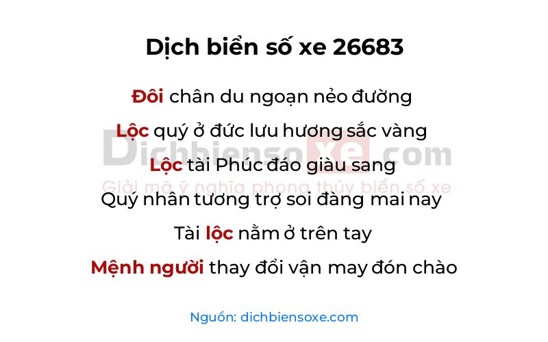 Dịch thơ biển số 26683