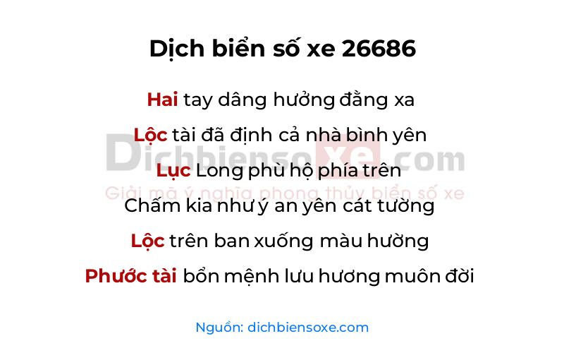 Dịch thơ biển số 26686