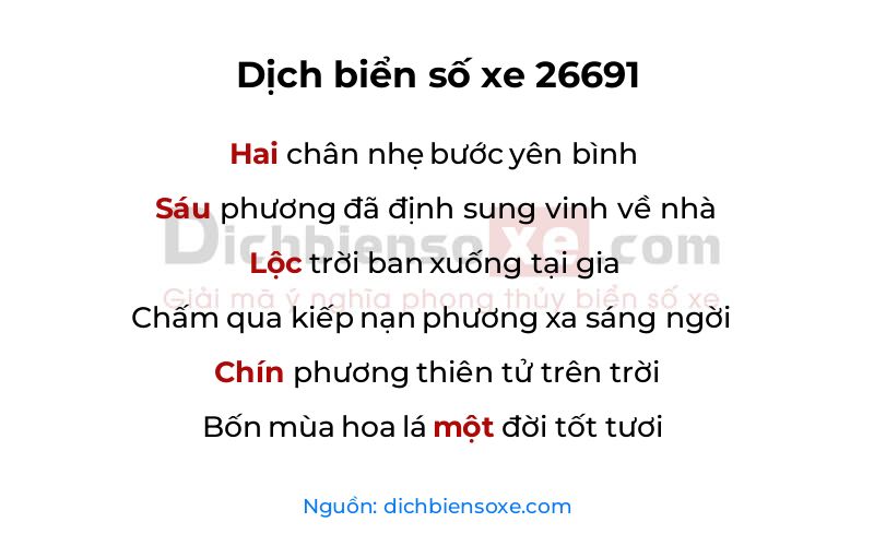 Dịch thơ biển số 26691