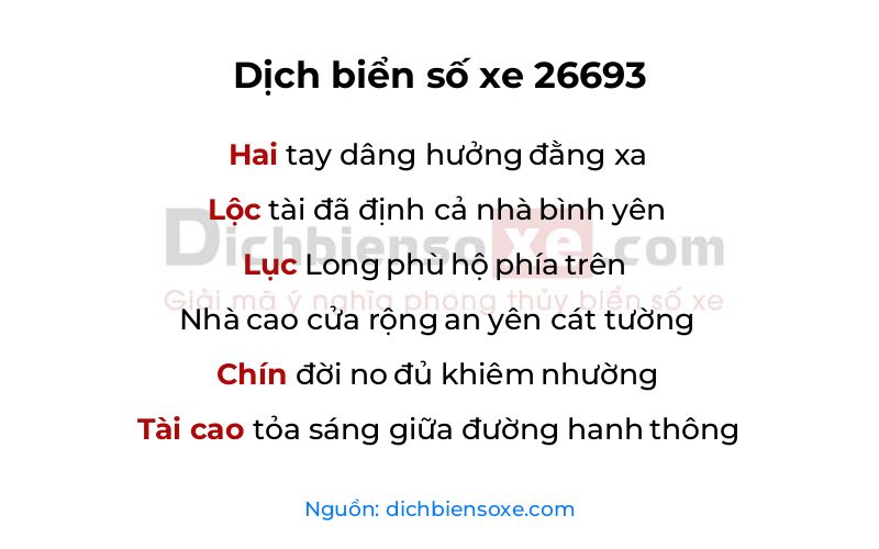 Dịch thơ biển số 26693
