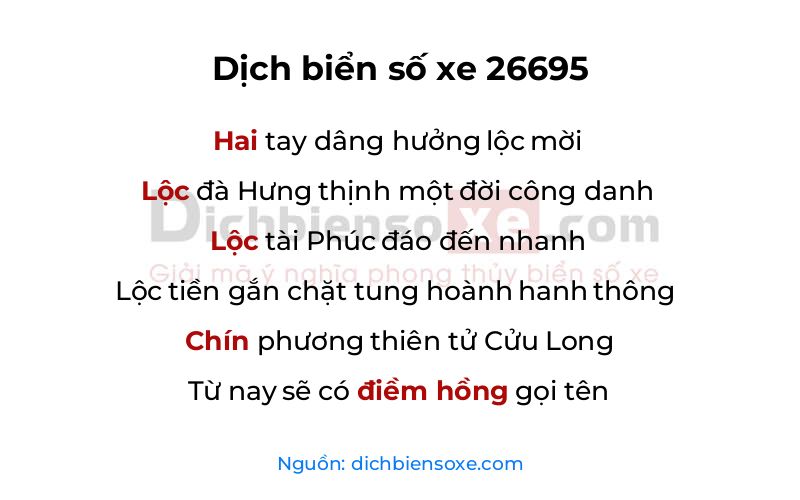 Dịch thơ biển số 26695