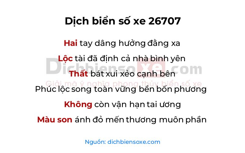 Dịch thơ biển số 26707