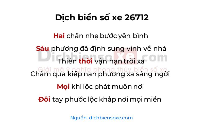 Dịch thơ biển số 26712
