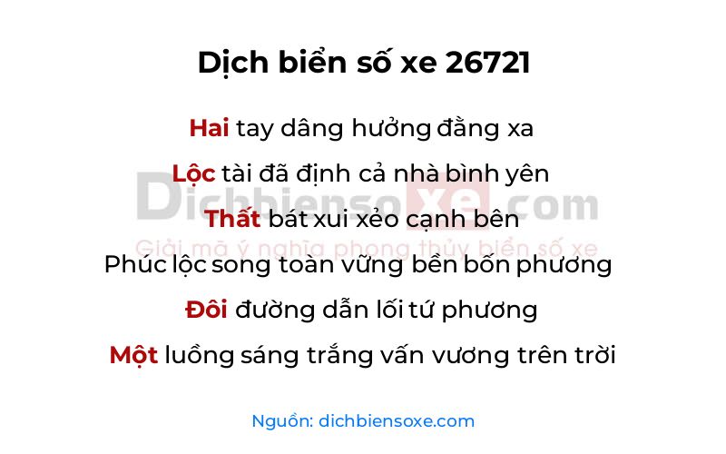 Dịch thơ biển số 26721