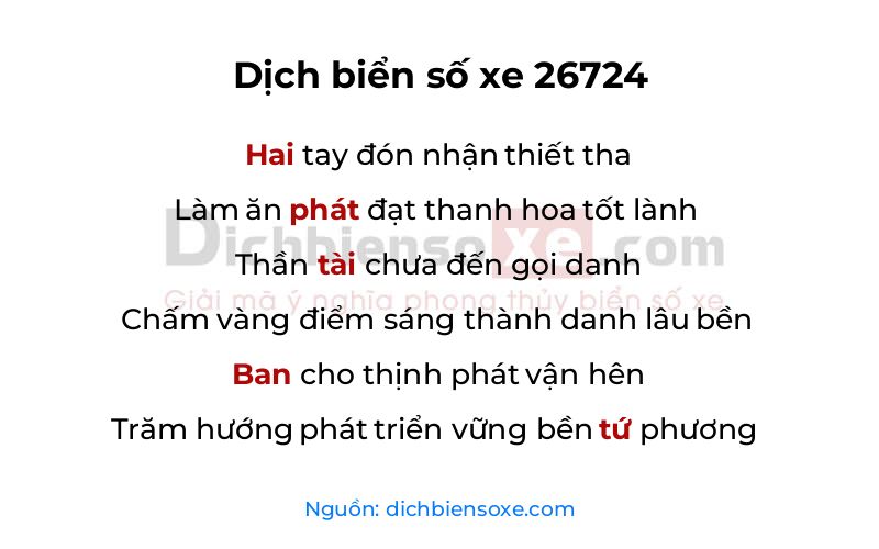 Dịch thơ biển số 26724