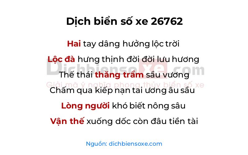 Dịch thơ biển số 26762
